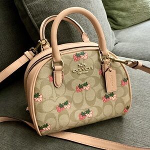 Coach Mini Bag in Beige with Pink Accents